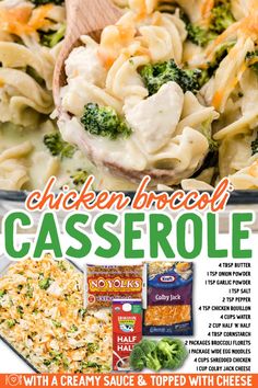 Chicken broccoli casserole is an easy dinner recipe for busy weeknights. Tender chicken, broccoli, and pasta come together in a creamy sauce topped with cheese. #chickenbreastrecipes #chickenrecipes #antiinflammatorymealsdinner #dinnerrecipes Christmas Supper, Chicken Broccoli Casserole, Chicken And Broccoli, Fried Foods, Supper Ideas, Easy Dinner Recipe, Recipes Casserole, Ground Beef Recipes For Dinner, Broccoli Casserole