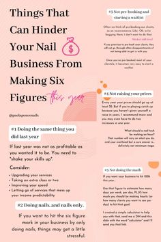 Five tips to help you elevate your nail business and make six figure earnings Doing Nails, Nail Parlour, Nail Tech School, Nail Organization, Tech Quotes, Nail Lab, Starting Small Business, Middle School Activities, Business Nails