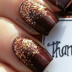 Brown Square Nails, Gold Tip Nails, Maroon Nail Designs, Glitter Toe Nails, Glitter Tip Nails, Red Gel Nails, Easy Diy Ideas, Wine Nails, Brown Glitter