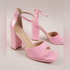 Brand New! Price Is Firm! Pink Color, Ankle Strap, Open Toe Sandals. Size: 8 Heel Height: 3.9 Inch Pink Adjustable Heels For Party, Adjustable Pink Heels For Party, Pink Adjustable High Heels, Pink Heels For Spring, Pink Party Sandals Medium Width, Trendy Pink Sandals Medium Width, Trendy Pink Formal Sandals, Trendy Pink Medium Width Sandals, Trendy Medium Width Pink Sandals