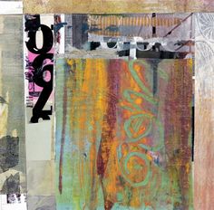 mixed media collage with text and images on it, including the number twenty two