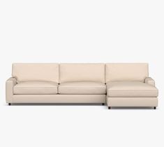 PB Comfort Square Arm Upholstered Sofa Double Wide Chaise Sectional | Pottery Barn Pottery Barn Sectional, Narrow Family Room, Double Wide Chaise Sectional, Large Sectional Sofa, Wide Chaise Sectional, Double Chaise Sectional, Sectional Slipcover, Double Chaise, Sofa Chaise