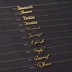 Craft your unique story with our 14K Solid Gold Personalized Name Necklace. This exquisite piece allows you to wear your name or a loved one's with pride, beautifully crafted in luxurious 14K solid gold for a timeless elegance. Each piece is meticulously handcrafted to order, ensuring a truly personal touch to your jewelry collection. Material: Choose Material 14K Solid Gold or 14K Gold Plated Closure: Spring ring Chain style: Cable Style: Minimalist Adjustable Length Please choose the font you Affordable Initials Name Necklace For Birthday, Cheap Nameplate Necklace With Names, Cheap Nameplate Necklaces With Names, Cheap Initials Name Necklace For Birthday, Affordable Initials Name Necklace For Birthday Gift, Luxury Name Necklaces For Gifts, Custom Name Necklace For Her, Cheap Name Necklaces For Birthday, Affordable Personalized Yellow Gold Name Necklace