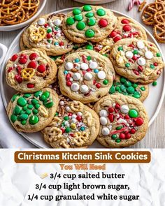 christmas kitchen sink cookies on a white plate