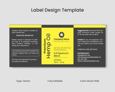 a yellow and black label design template