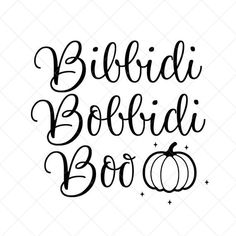 a black and white image with the words bibbdi boffici boo written in cursive writing