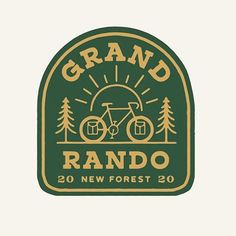 a green and yellow logo with the words grando, new forest 20 on it