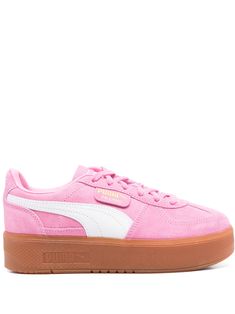 PUMA Palermo Elevata sneakersSuede Outer: Calf Suede 100% Lining: Fabric 100%, Other fibres 100% Sole: Other fibres 100% Pink Puma Sneakers, Puma Palermo, Pink Pumas, Sneakers Pink, Planet People, Puma Sneakers, Crossbody Tote, Pumps Flat, Logo Stamp