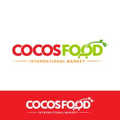 the logo for coco's food international market, which has been designed to look like an