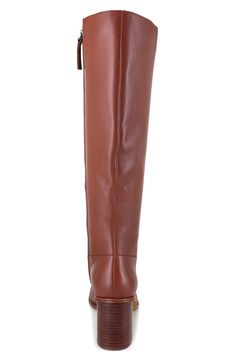 Make an unmistakable casual-chic statement with this knee-high boot complete with a square toe and lofty block heel. 3" heel 15" shaft; 15 3/4" calf circumference Leather upper/leather and textile lining/synthetic sole Imported Wide Calf Knee-high Boots For Formal Fall Events, Formal Wide Calf Knee-high Boots For Fall, Fall Office Knee-high Boots, Wide Calf Over The Knee Heeled Boots For Workwear, Wide Calf Over-the-knee Heeled Boots For Work, Wide Calf Knee-high Boots With Reinforced Heel For Fall, High Shaft Heeled Boots For Office In Fall, Fall High Shaft Heeled Boots With Stacked Heel, Fall Heeled Boots With Stacked Heel And High Shaft