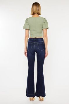 Look good and feel great in these Kan Can High Rise Dark Wash Flare Jeans! They're perfect for every occasion, so go ahead and dress them up or down—they'll always be your go-to! Turn heads all night long with these stylish, dark wash flares! high rise dark wash flare10" rise , 33" inseam in size 594% cotton, 4% polyester, 2% spandex Color may vary slightly due to image and screen lighting** ** SHIPS FREE***in stock ships approximately 2 to 3 business days after purchase from CA** Dark Wash Flare Jeans, Flare Denim Jeans, Denim Collection, Denim Flares, Romper With Skirt, China Fashion, Sheer Fabrics, Scarf Hairstyles, Denim Wash