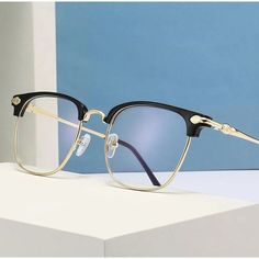 2024 Luxury High Quality Half Frame Anti Blue Light Glasses For Men Women Computer Glasses Fashion Eyeglasses Frame Upgrade Your Style And Protect Your Eyes With Our 2024 Luxury Half Frame Anti-Blue Light Glasses The Perfect Blend Of Fashion And Functionality For Men And Women. Wire Frame Glasses, Stylish Glasses For Men, Half Frame Glasses, Unique Eyeglasses, Mens Eye Glasses, Half Rim Glasses, Anti Blue Light Glasses, Mens Glasses Fashion, Eyeglass Frames For Men