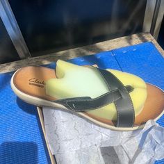 Brand New In Original Box Womens Clarks, Black Leather Sandals, Clarks Shoes, Final Sale, Leather Sandals, Black Leather, Slippers, Brand New, Sandals