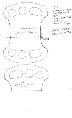 a drawing of the top and bottom part of a vase with holes in each side