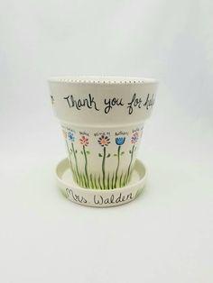 a ceramic bowl with the words thank you for all