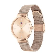 Cette Montre pour Femme TOMMY HILFIGER se compose d'un Boîtier Rond de 35 mm et d'un Bracelet en Acier Rose Tommy Hilfiger Watches Women, Tommy Hilfiger Watches, Rose Gold Watches Women, Lady Liberty, Rose Gold Watches, Mesh Bracelet, Rose Gold Band, Tommy Hilfiger Women