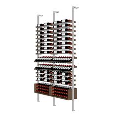 Millesime All-Star Wine Rack - 2 Bottle Deep & 8 Feet High – Blue Grouse Wine Cellars Modern Wine Cabinet, Wine Rack Storage, Cliff House, Wine Display, Bottle Storage, Wine Collection, Wine Racks, Wood Case, Wine Room