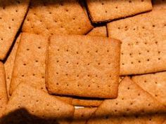 crackers are arranged in rows on a table