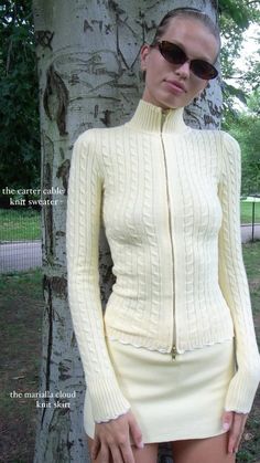 Smock Top Outfit, Luxury Yellow Winter Tops, Winter Yellow Knit Top, Chic Knitted Mini Dress, Knitted Long Sleeve Mohair Top, Luxury Spring Knit Mini Dress, European Fashion Winter, Mint Outfit, Slim Sweater