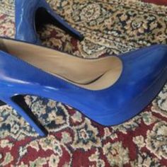 Nine West Cobalt Blue Pumps Heels- A Present Which Has Never Been Used. Never Worn Outside. Tried On At Home Only. Blue Almond Toe Heels With 4-inch Heel, Blue Formal Court Shoes With 4-inch Heel, Formal Blue Platform Heels, Blue Almond Toe Court Shoes, Blue High Heel Court Shoes For Office, Blue Closed Toe Heels For Office, Blue Closed Toe Office Heels, Blue Pumps Heels, Pink Suede Heels