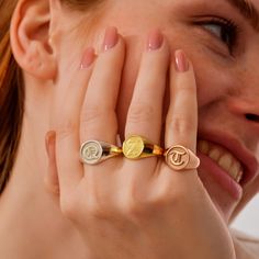 Discover timeless elegance with our Custom Engraved Sterling Silver Signet Ring. This classic piece features your chosen initial, meticulously engraved on a high-quality sterling silver band. Perfect for daily wear or special occasions, it adds a personal touch to any outfit. Ideal as a gift for birthdays, anniversaries, or any celebration, this ring is both stylish and meaningful. Each ring is handcrafted to ensure a perfect fit and lasting durability. The polished finish enhances the sophistic Classic Silver Jewelry With Initials, Timeless Engraved Ring As Gift, Timeless Engraved Ring With Engraving Option As Gift, Timeless Engraved Ring For Gifts, Classic Sterling Silver Personalized Initial Ring, Sterling Silver Initial Ring, Timeless Style, Symbolic Initial Ring For Gift, Timeless Sterling Silver Personalized Initial Ring, Personalized Sterling Silver Initial Ring