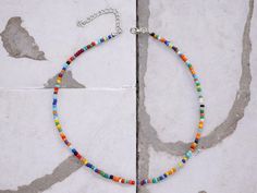 Embrace the vibrant spirit of summer with our Colorful Seed Beads Choker! This charming necklace features a strand of colorful, seed beads, perfect for adding a touch of bohemian flair to any outfit. Inspired by Korean fashion, this choker is ideal for beach days, festivals, or everyday wear. Whether you're accessorizing for a casual outing or looking for a unique gift, this boho necklace is sure to stand out! 🌸 🌟 Features: Colorful seed beads Bohemian and Korean-inspired design Perfect for wo Bohemian Summer Letter Beads, Colorful Beaded Necklaces For Vacation With Round Beads, Colorful Beaded Necklaces For Beach, Colorful Beaded Necklaces With Round Beads For Vacation, Colorful Beaded Chain Beads For Beach, Colorful Beaded Chain For Beach, Colorful Round Beads Beach Necklace, Bohemian Multicolor Beaded Necklaces For Vacation, Multicolor Beads For Summer Jewelry Making