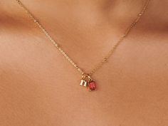 Delicate and meaningful. This timeless letter necklace crafted in 14k gold-filled features a dainty chain and a lowercase initial. It has a romantic feeling to it and is perfect for everyday wear as well as special occasions. Add more initials that have meaning for you from our charm collection. However you customize the necklace, it will quickly become a favorite in your collection. Charm size: 5-8mm. Made of 14K gold-filled 18'' sphere chain. Hypoallergenic, nickel, and lead-free; Tarnish resi Dainty Initial Pendant Jewelry, Tarnish Resistant, Gold Initial Pendant Charm Necklace, Tarnish Resistant, Gold-tone Initial Pendant Charm Necklaces, Gold-tone Initial Pendant Charm Necklace With Adjustable Chain, Gold-tone Jewelry With Adjustable Chain And Initial Pendant, Initial Birthstone Necklace, 14k Gold Plated Jewelry, Charm Collection, Gold Filled Necklace