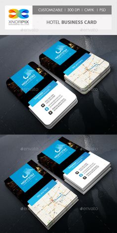 three different business cards mock up on top of each other with the same color scheme