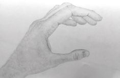 a pencil drawing of a hand holding something