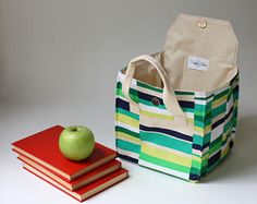 Insulated Lunch Bag in Geo Pop by Emmie K - Insulated Lunch Tote - Bento Box Carrier - Ready to Ship Rectangular Reusable Lunch Bag Gift, Playful Green Lunch Bag For School, Eco-friendly Rectangular Lunch Bag, Reusable Rectangular Lunch Bag For School, Rectangular Reusable Lunch Bag For School, Multicolor Rectangular Lunch Bag, Practical Green Rectangular Lunch Bag, Green Rectangular Lunch Box For Travel, Green Rectangular Travel Lunch Box