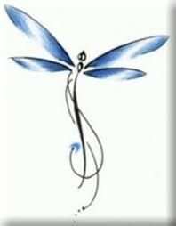 a drawing of a blue dragonfly on a white background