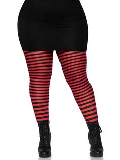 For when you're feeling bold and fun, you'll love the Jada Plus Size Striped Women's Tights by Leg Avenue. These amazing tights for women combine the classic striped tights look with the premium quality construction of Leg Avenue. Find plus size lingerie, plus size hosiery, and more at low prices at Leg Avenue. Fun Tights, Women's Tights, Plus Size Tights, Striped Stockings, Retro Pants, Fancy Dress Outfits, Striped Tights, Retro Skirt, Up Costumes