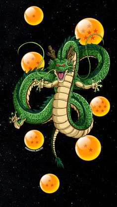 an image of a green dragon with orange bubbles in the air and stars around it