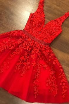 V Neck Short Red Lace with Beadings Short Red Lace Homecoming Dresses Red Lace Prom Dress, Short Red Prom Dresses, Lace Prom Dresses, Cheap Party Dresses, Senior Prom Dresses, Red Homecoming Dresses, Lace Prom Dress, Short Party Dress, Elegante Casual