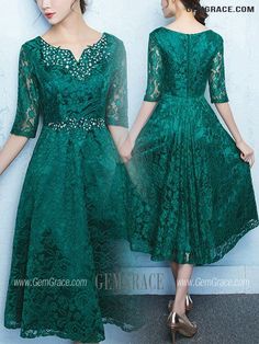 10% off now|Free shipping world-wide. Dark Green Lace Tea Length Party Dress For Weddings at GemGrace. Click to learn our pro custom-made service for wedding dress, formal dress. View #WeddingGuestDresses for more ideas. Elegant Dark Green Wedding Dress, Fitted Dark Green Wedding Dress, Fitted Dark Green Dress For Wedding, Form-fitting Dark Green Dress For Wedding, Green Lace Dress For Prom, Green Lace Dress For Prom Season, Green Lace Evening Dress For Wedding, Fitted Green Dress For Mother Of The Bride, Dark Green Dress For Wedding And Prom Season