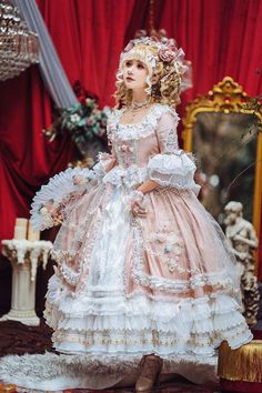 White Rococo Dress, Roccoco Dresses, Pink Victorian Dress, Victorian Bride, Rococo Dress, Dress Necklace, Rococo Fashion, Op Dress, Fantasy Wedding