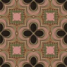 an abstract design with black, pink and brown circles in the center on a beige background