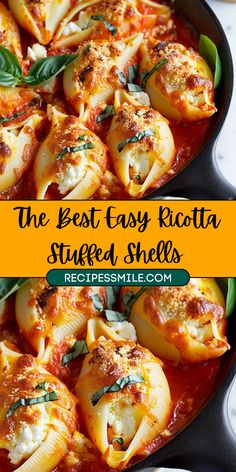 the best easy rotini stuffed shells in a skillet