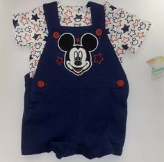 Disney Outfit With Mickey Mouse NWT Size 0/3 Months. Disney Outfit, Baby Disney, Baby & Toddler Clothing, Disney Outfits, 3 Months, Baby Accessories, Baby Toddler, Overalls, Disney