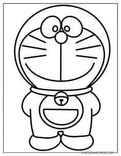 Doraemon Coloring Pages - Free Printables Doremon Cartoon, Iphone Wallpaper Classy, Simple Cartoon, Color Worksheets, Disney Coloring Pages, Outline Drawings, Cute Coloring Pages