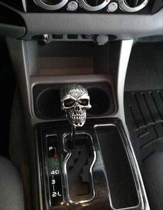 there is a skull head in the center console of this car, and it's gear box