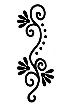 a black and white tattoo design with swirls