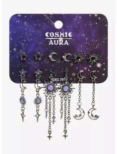 Cosmic Aura Celestial Opal Earring Set Cosmic Aura, Jewelry For Guys, Goth Costume, Opal Earring, Hot Topic Jewelry, Jewelry Goth, Anime Jewelry, Magical Jewelry, Funky Jewelry