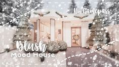 an image of a house with snow falling on it and the words busha mood house