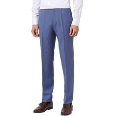 Keep Your Look Sharp With The Slim Tailored Cut, Rich Feel And Brisk Blue-Tone Of These Suit Pants By Hugo Boss. Slim Fit Pants Sit Slightly Below The Waist; Slim Fit Through The Hips And Thighs With A Straight Or Narrow Leg Opening. Flat Front; Finished Hem. Zip Fly With Hook Closure; Belt Loops. Two Front Slant Pockets; Welt Pockets At Back. Fully Lined; Creased. Condition: New With Tags Size: 36w X 32l Color: Bright Blue Material Composition: 100% Virgin Wool Style Number: 50463777 Care: Dry Classic Blue Bottoms With Pressed Crease, Formal Slim Fit Blue Dress Pants, Blue Slim Fit Dress Pants For Formal Occasions, Formal Blue Slim Fit Dress Pants, Elegant Blue Pants With Straight Hem, Blue Slim Fit Bottoms With Straight Hem, Classic Blue Suits With Trousers, Classic Blue Formal Bottoms, Elegant Blue Flat Front Bottoms