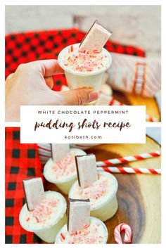 white chocolate peppermint pudding shots recipe