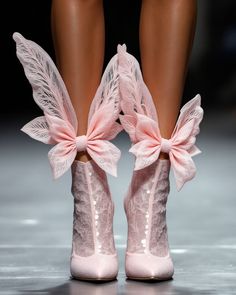 I need shoes 🎀  .  .  .  .  .  .  .  .  .  .  .  .  .  .  .  .  .  .  .  (Ai, shoes, heels, boots, ethereal, wings, lace, blue, white, princess core, stylish, couture, ribbon, bows, coquette, dollatte, fairy core, runway, fashion) Classy Heels, Barbie Shoes, Labyrinth