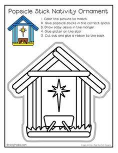 a nativity ornament for kids to color