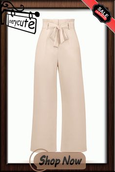 Apricot Wide Leg High Waist Pocket Pants with Belt Beige Workwear Culottes With Pockets, Chic Beige Culottes With Pockets, Belt Bottoms, Pants With Belt, Pocket Pants, Bottoms Pants, Apricot, High Waist, Wide Leg