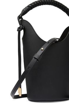 Louise Leather Bucket Bag | Black | Aje – Aje ROW Jumper Denim, Jumper Pants, Knit Jumpsuit, Bags Logo, Bag Icon, Scarf Gift, Leather Bucket Bag, Leather Bucket, Black Cocktail Dress